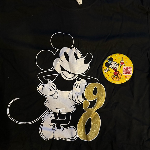 Happy 90th Birthday Mickey Shirt and Button - Picture 2 of 3